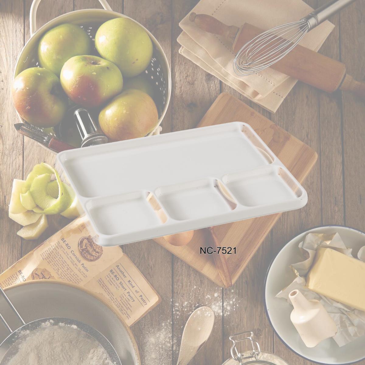 Picture of Yanco NC-7521 10 in. Compartment Collection Divided Compartment - Round - Melamine, White - Pack of 24