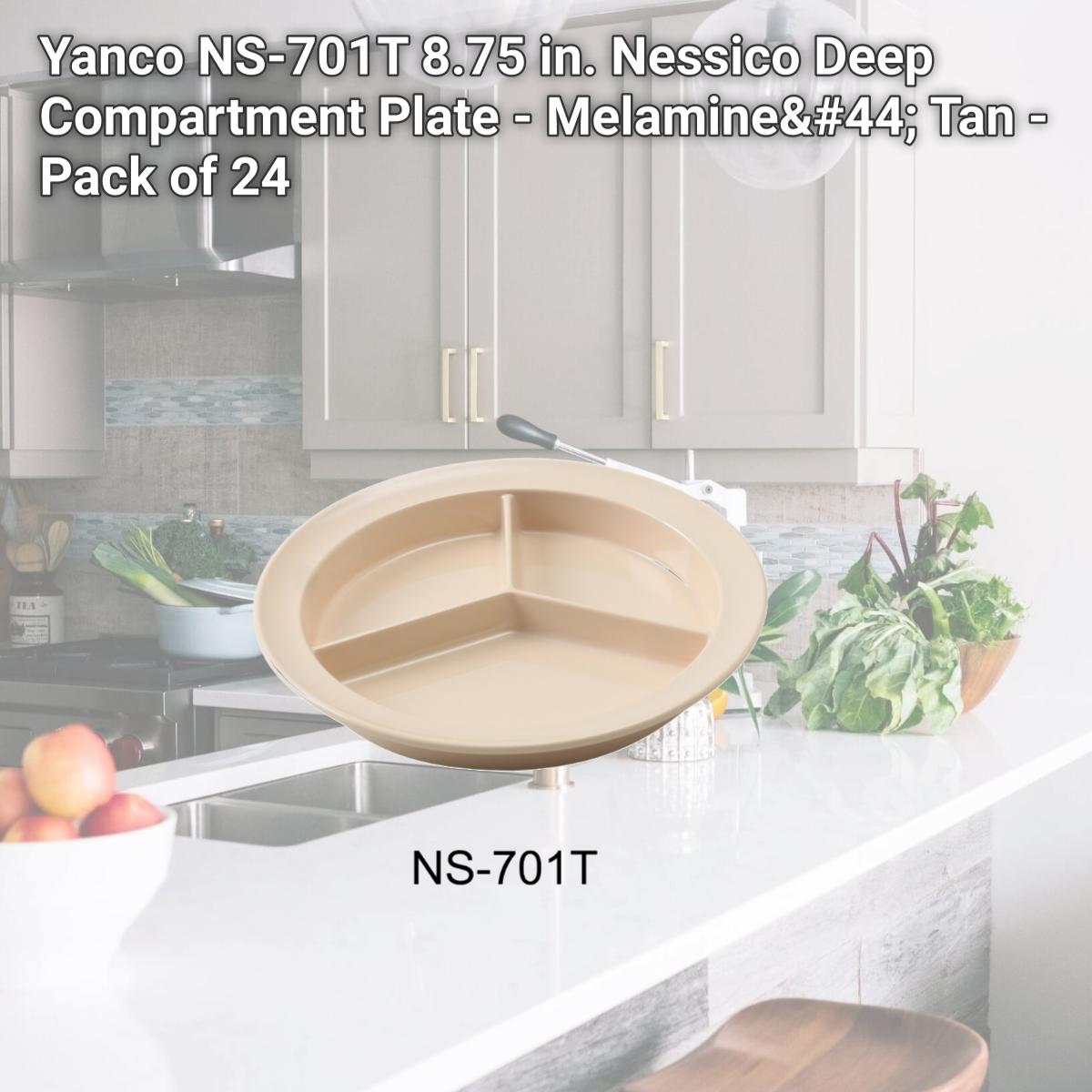 Picture of Yanco NS-701T 8.75 in. Nessico Deep Compartment Plate - Melamine, Tan - Pack of 24