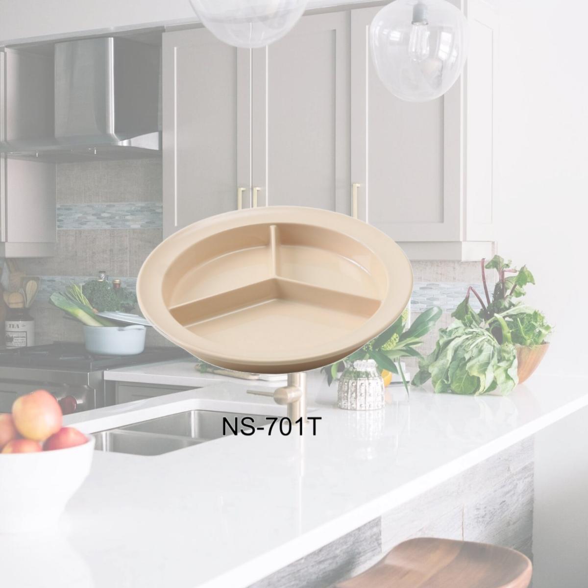 Picture of Yanco NS-701T 8.75 in. Nessico Deep Compartment Plate - Melamine, Tan - Pack of 24