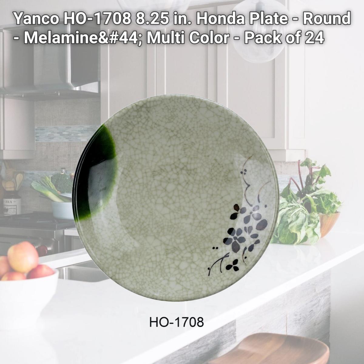 Picture of Yanco HO-1708 8.25 in. Honda Plate - Round - Melamine, Multi Color - Pack of 24