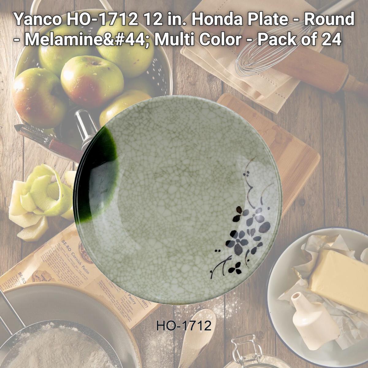 Picture of Yanco HO-1712 12 in. Honda Plate - Round - Melamine, Multi Color - Pack of 24