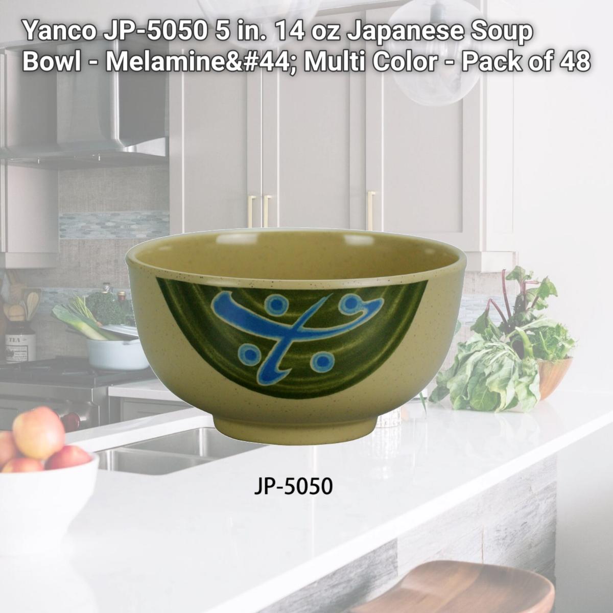 Picture of Yanco JP-5050 5 in. 14 oz Japanese Soup Bowl - Melamine, Multi Color - Pack of 48