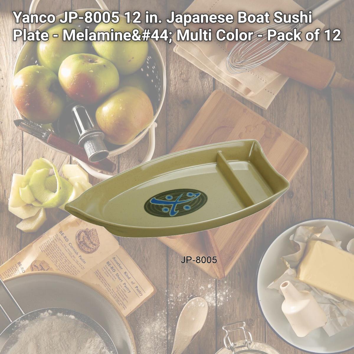 Picture of Yanco JP-8005 12 in. Japanese Boat Sushi Plate - Melamine, Multi Color - Pack of 12