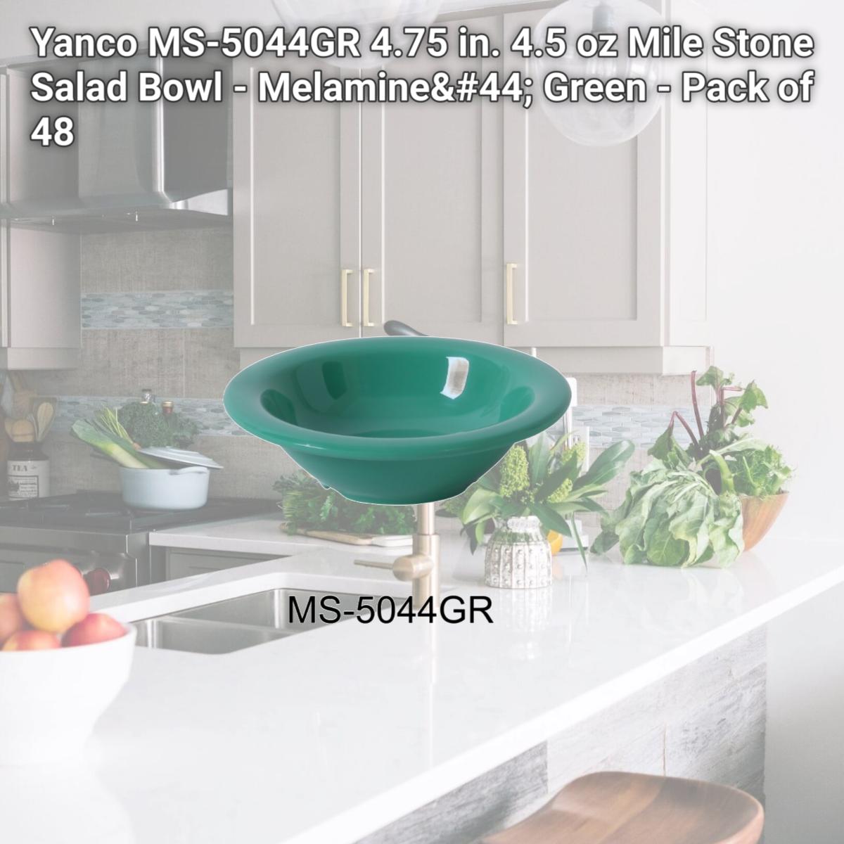 Picture of Yanco MS-5044GR 4.75 in. 4.5 oz Mile Stone Salad Bowl - Melamine, Green - Pack of 48
