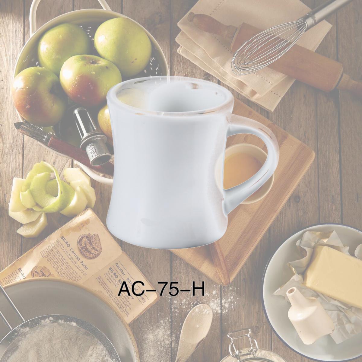 Picture of Yanco AC-75-H 8 oz ABCO Hartford Mug - Porcelain, Super White - Pack of 36