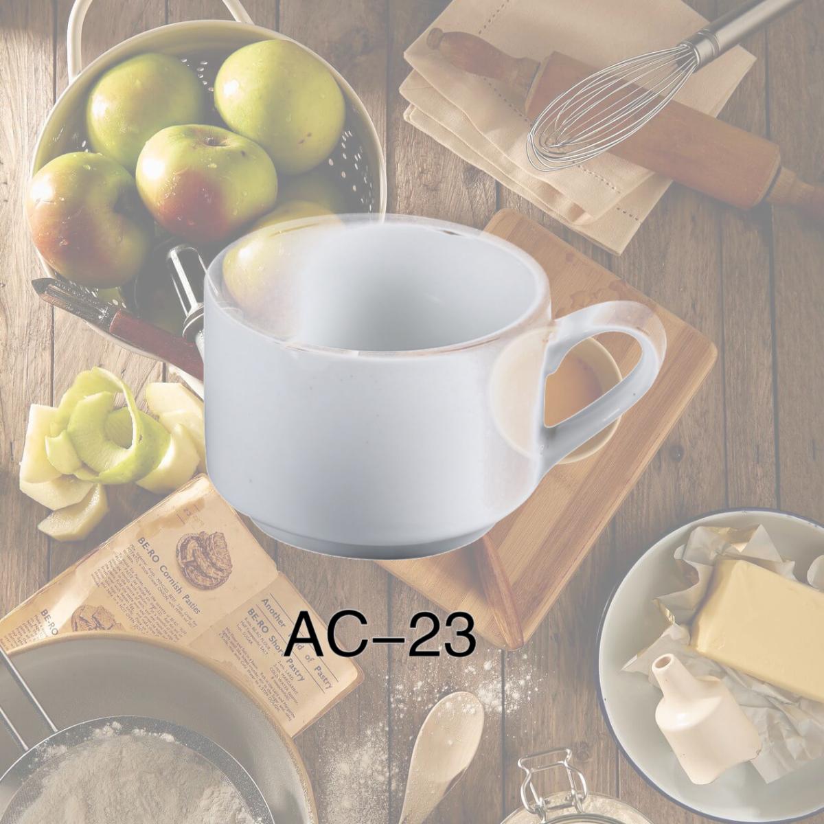 Picture of Yanco AC-23 7 oz ABCO Stackable Coffee & Tea Cup - Porcelain, Super White - Pack of 36
