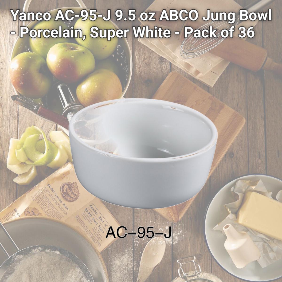 Picture of Yanco AC-95-J 9.5 oz ABCO Jung Bowl - Porcelain, Super White - Pack of 36