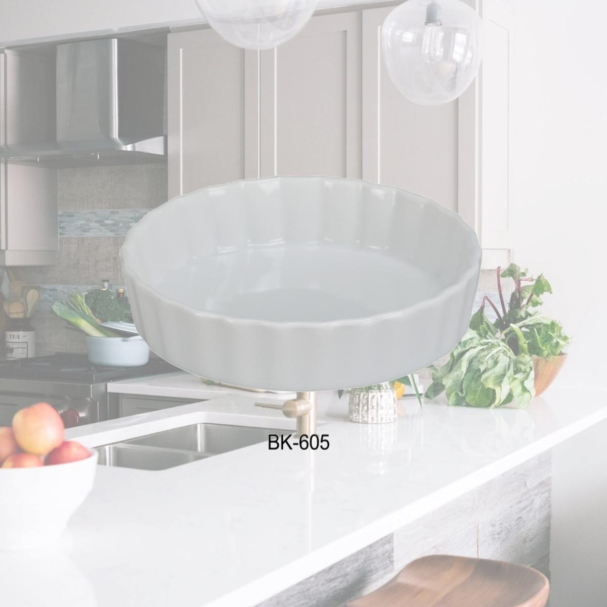 Picture of Yanco BK-605 5.5 oz Porcelain Quiche Dish, Super White - 5 x 1 in. - Pack of 24