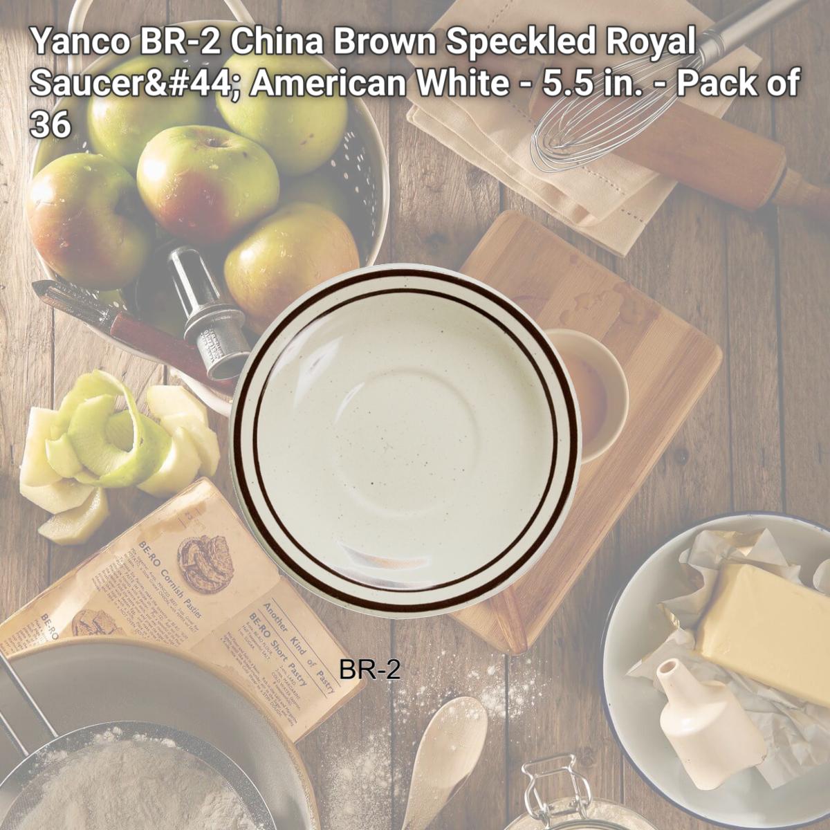 Picture of Yanco BR-2 China Brown Speckled Royal Saucer, American White - 5.5 in. - Pack of 36