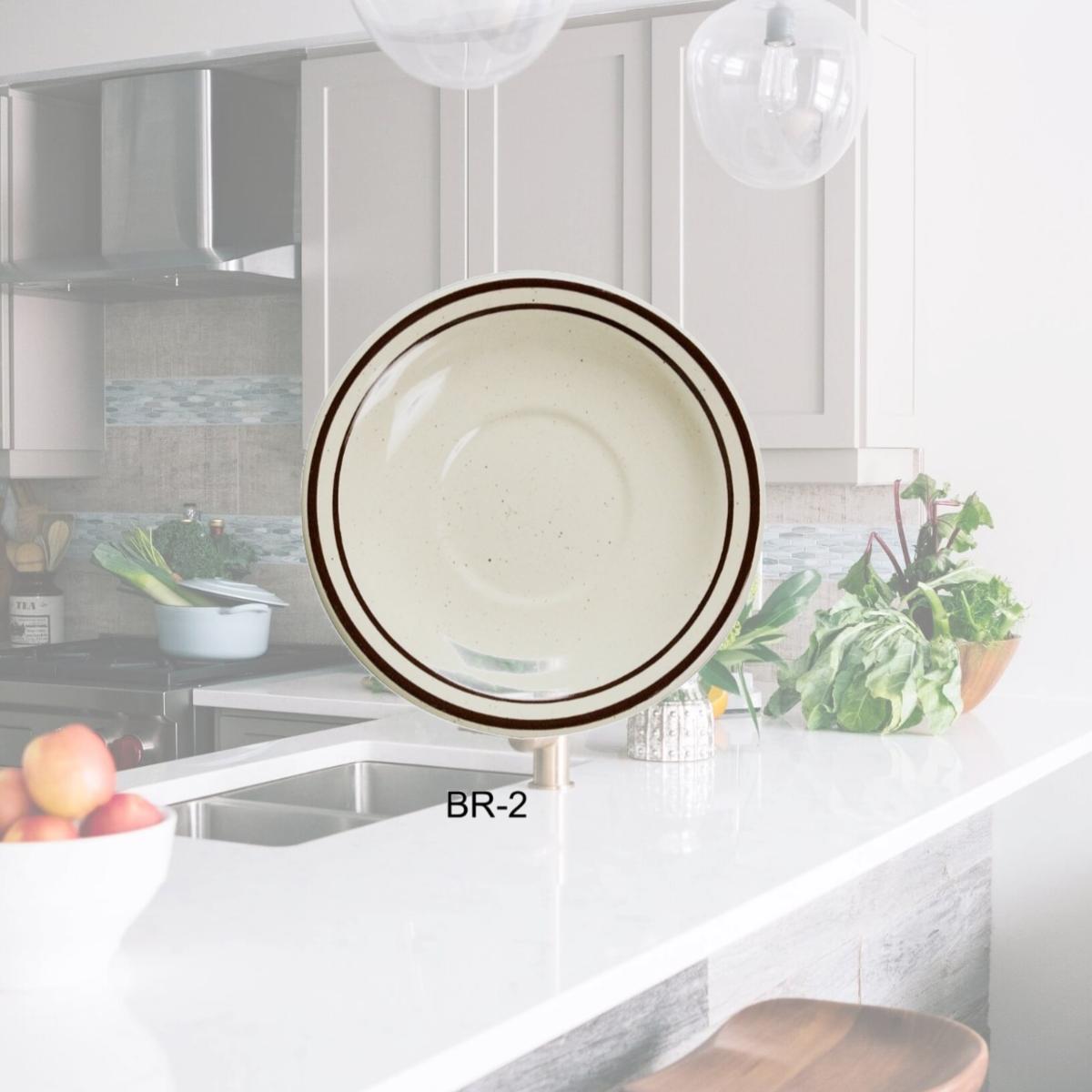 Picture of Yanco BR-2 China Brown Speckled Royal Saucer, American White - 5.5 in. - Pack of 36