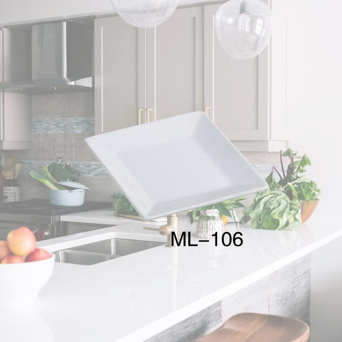 Picture of Yanco ML-106 6 in. Porcelain Square Plate, Super White - Pack of 36