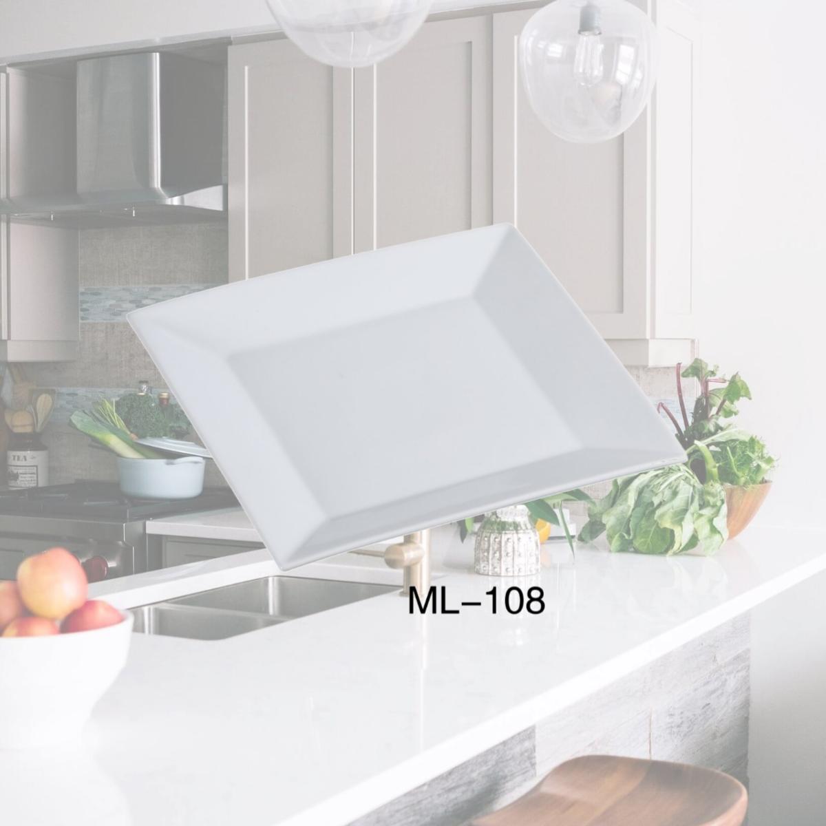 Picture of Yanco ML-108 8 in. Porcelain Square Plate, Super White - Pack of 36