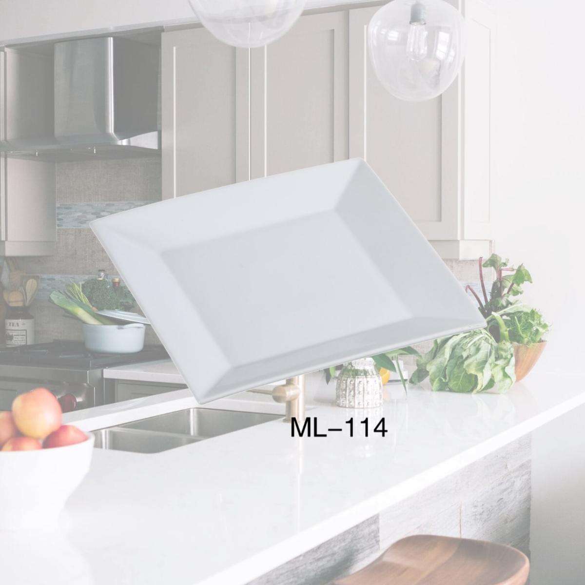 Picture of Yanco ML-114 14 in. Porcelain Square Plate, Super White - Pack of 6