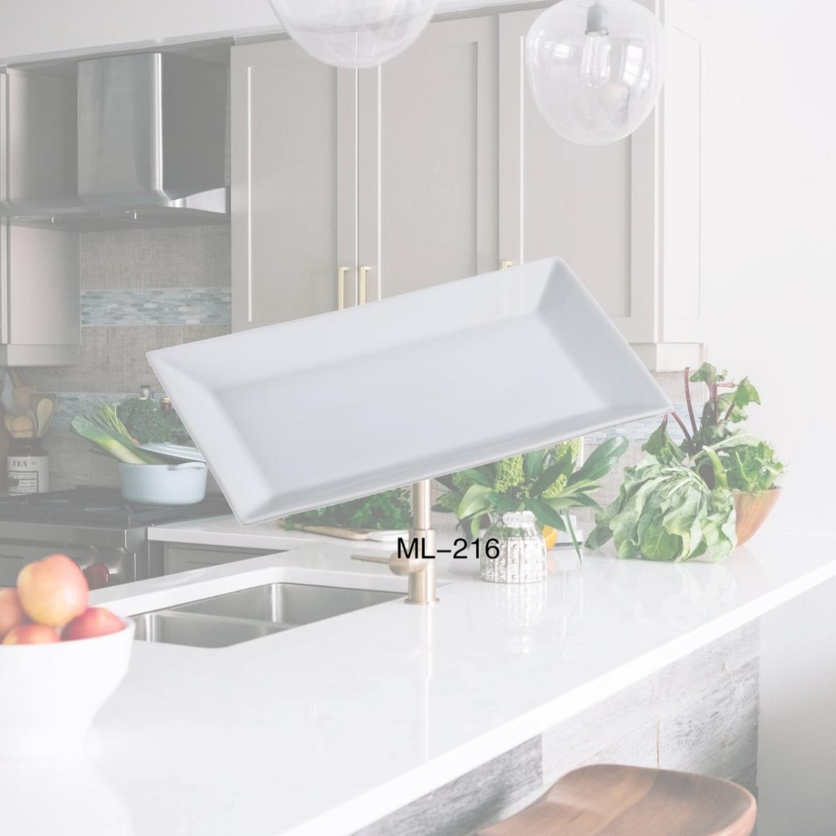 Picture of Yanco ML-216 Porcelain Rectangular Plate, Super White - 16 x 9.5 in. - Pack of 6