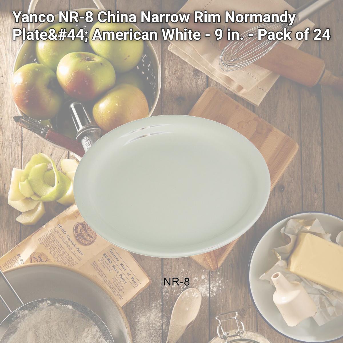 Picture of Yanco NR-8 China Narrow Rim Normandy Plate, American White - 9 in. - Pack of 24