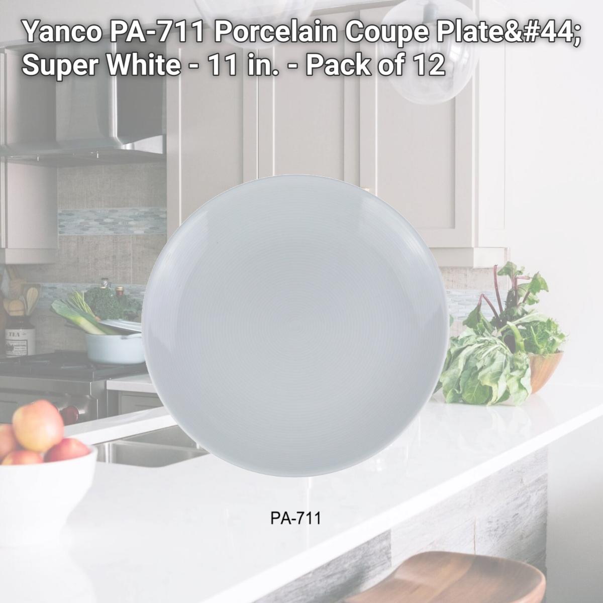 Picture of Yanco PA-711 Porcelain Coupe Plate, Super White - 11 in. - Pack of 12