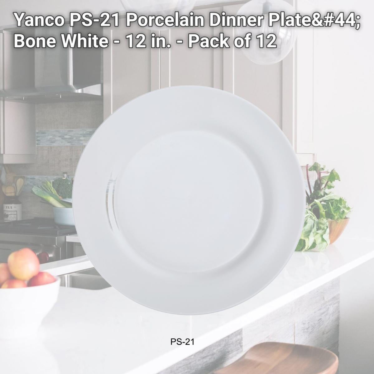 Picture of Yanco PS-21 Porcelain Dinner Plate, Bone White - 12 in. - Pack of 12
