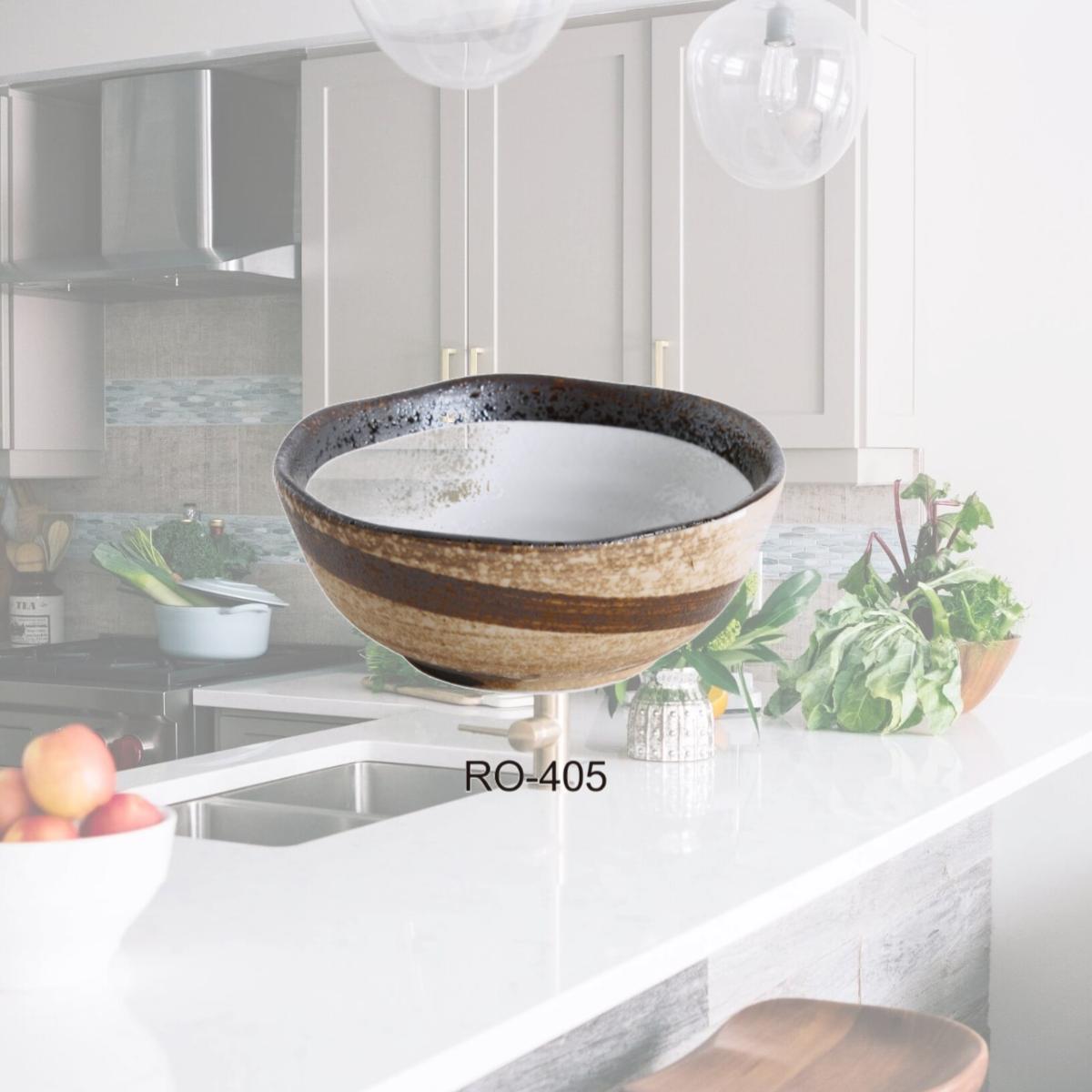 Picture of Yanco RO-405 2.125 x 4.5 in. Rockeye Miso China Two-Tone Soup Bowl - 8 oz - Pack of 36