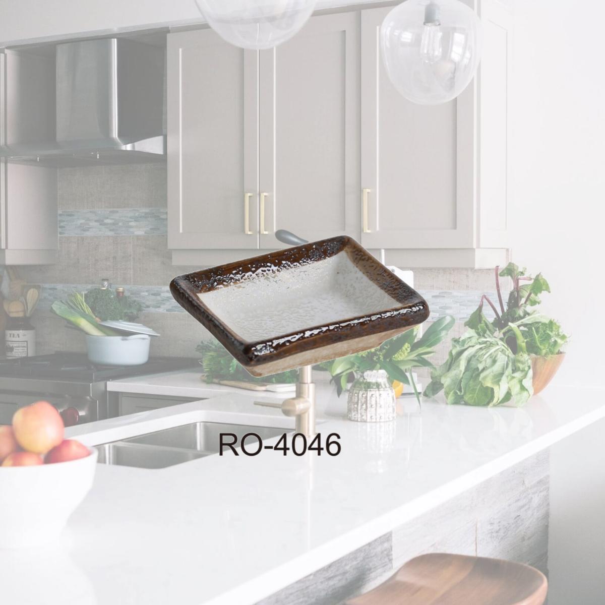 Picture of Yanco RO-4046 1 x 2.25 x 3 in. Rockeye Rectangular Two-Tone China Sauce Dish - 2 oz - Pack of 48