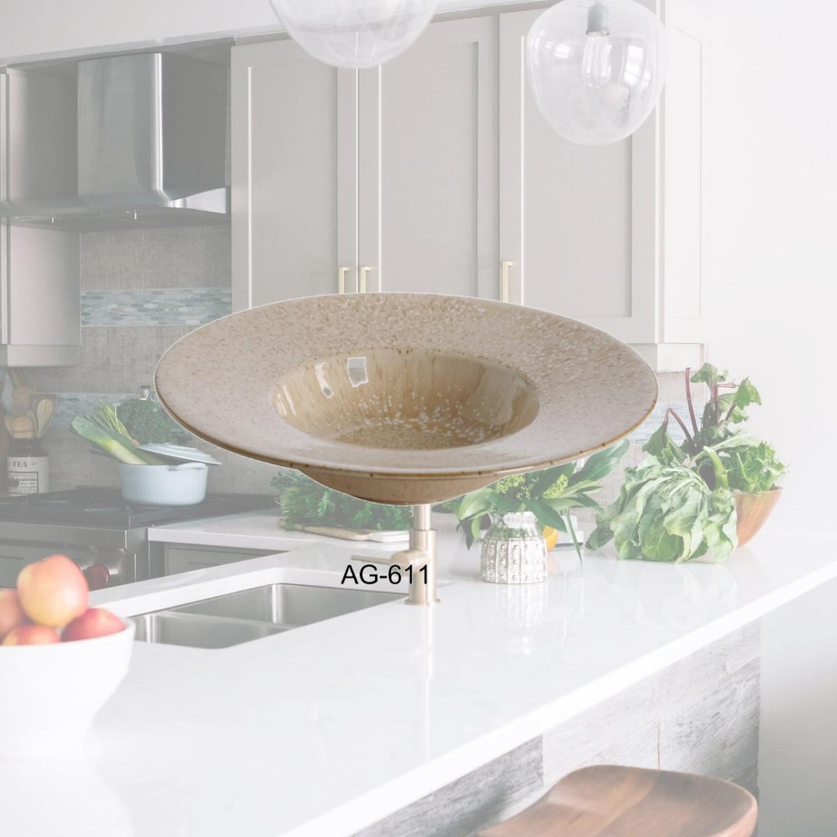 Picture of Yanco AG-611 11.5 x 6 x 2.5 in. Porcelain Dessert Plate - 14 oz - Pack of 12