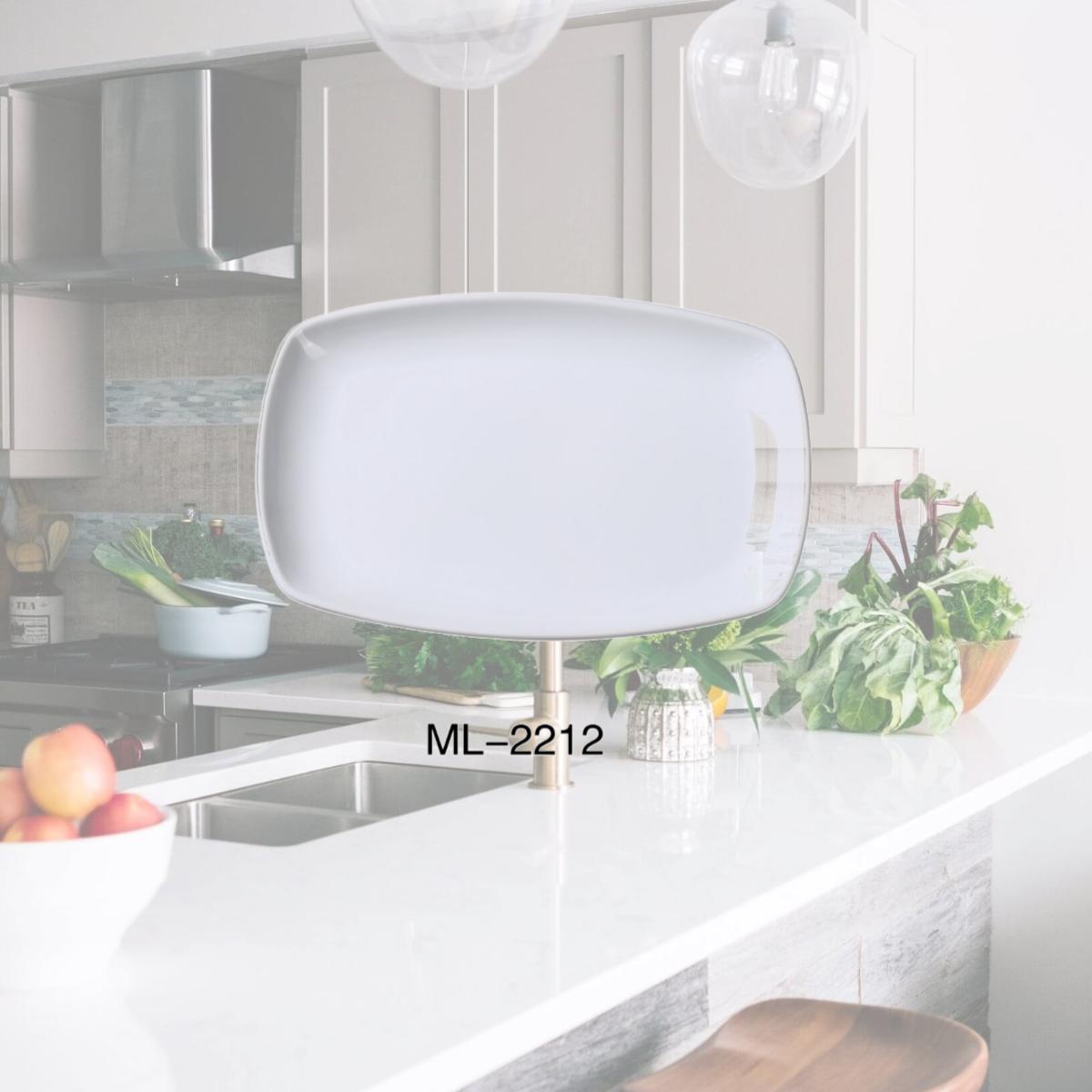 Picture of Yanco ML-2212 12.5 x 8.25 x 1.125 in. Mainland Porcelain Rectangular Plate with Rounded Corner, Super White - Pack of 12