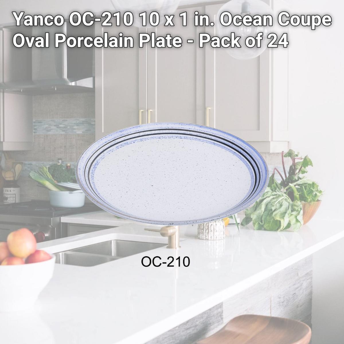 Picture of Yanco OC-210 10 x 1 in. Ocean Coupe Oval Porcelain Plate - Pack of 24