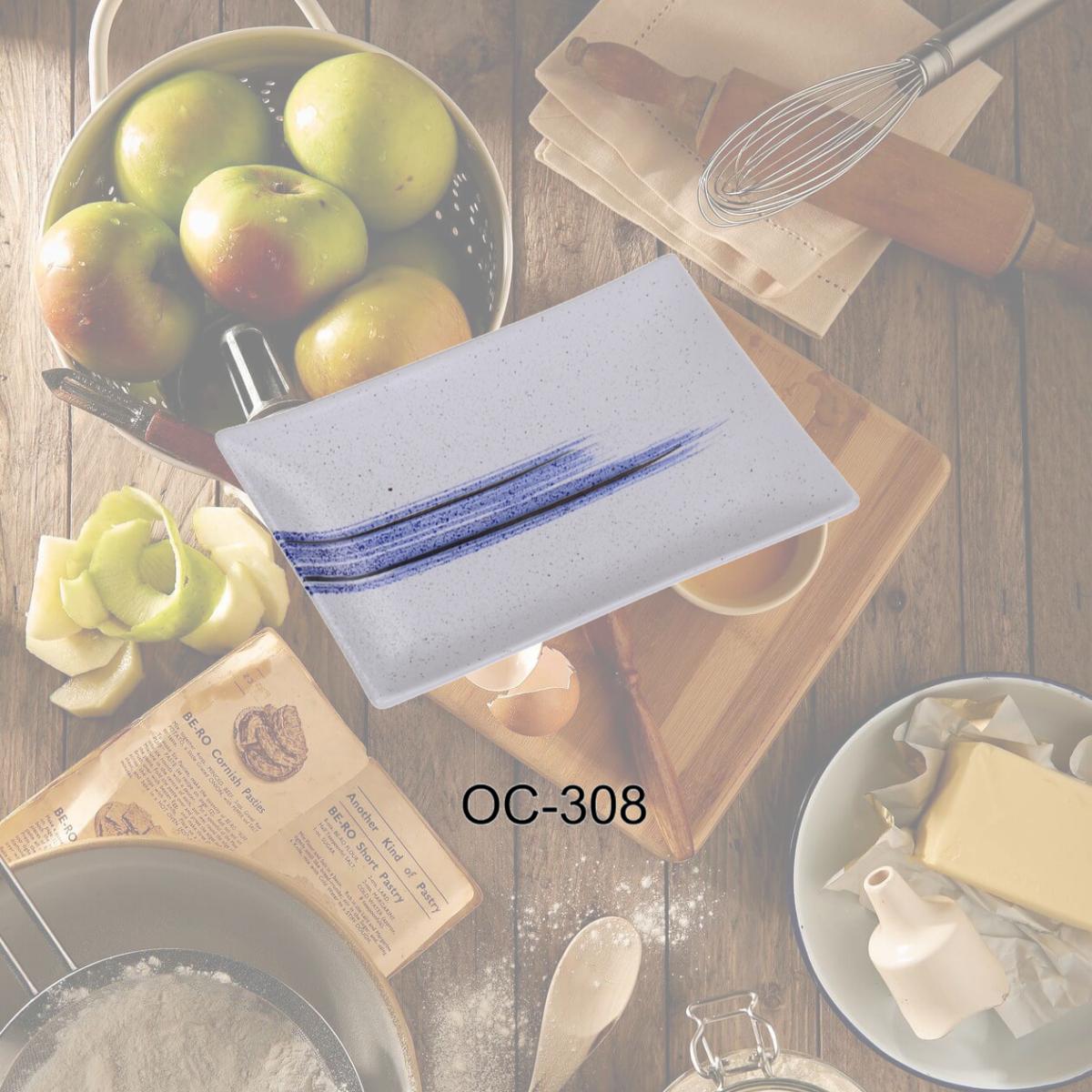 Picture of Yanco OC-308 8 x 5.5 x 0.875 in. Ocean Rectangular Porcelain Plate - Pack of 36