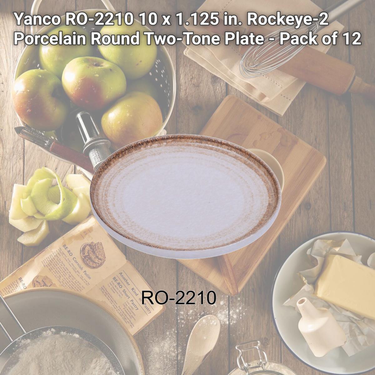Picture of Yanco RO-2210 10 x 1.125 in. Rockeye-2 Porcelain Round Two-Tone Plate - Pack of 12