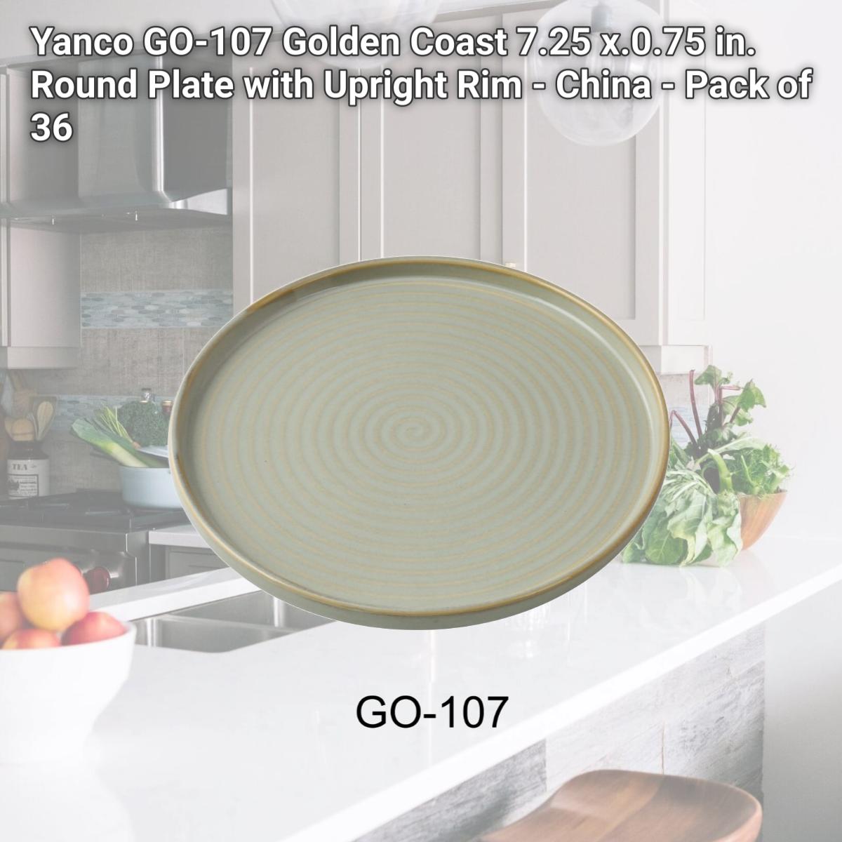Picture of Yanco GO-107 Golden Coast 7.25 x.0.75 in. Round Plate with Upright Rim - China - Pack of 36