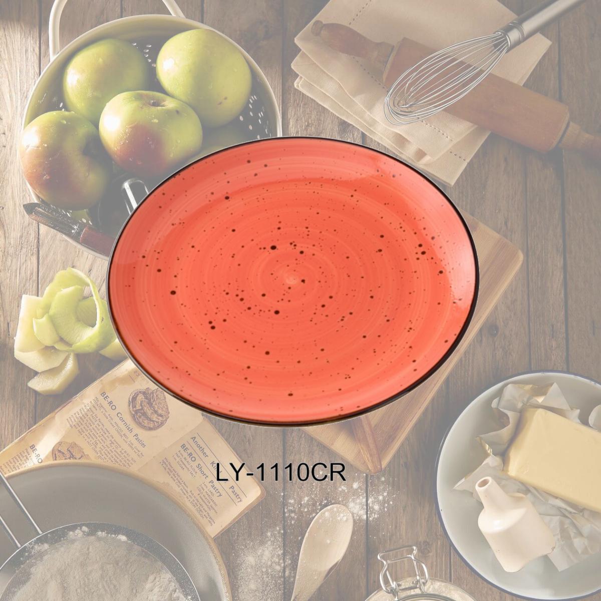Picture of Yanco LY-1110CR Lyon 10.25 x 1 in. Coupe Plate, Coral - Porcelain - Reactive Glaze - Pack of 12