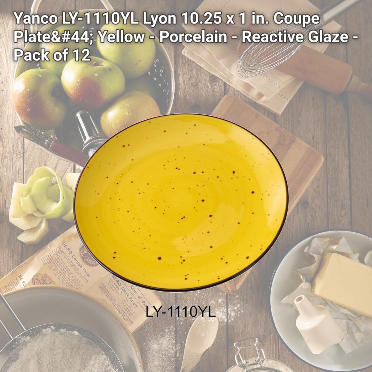 Picture of Yanco LY-1110YL Lyon 10.25 x 1 in. Coupe Plate, Yellow - Porcelain - Reactive Glaze - Pack of 12