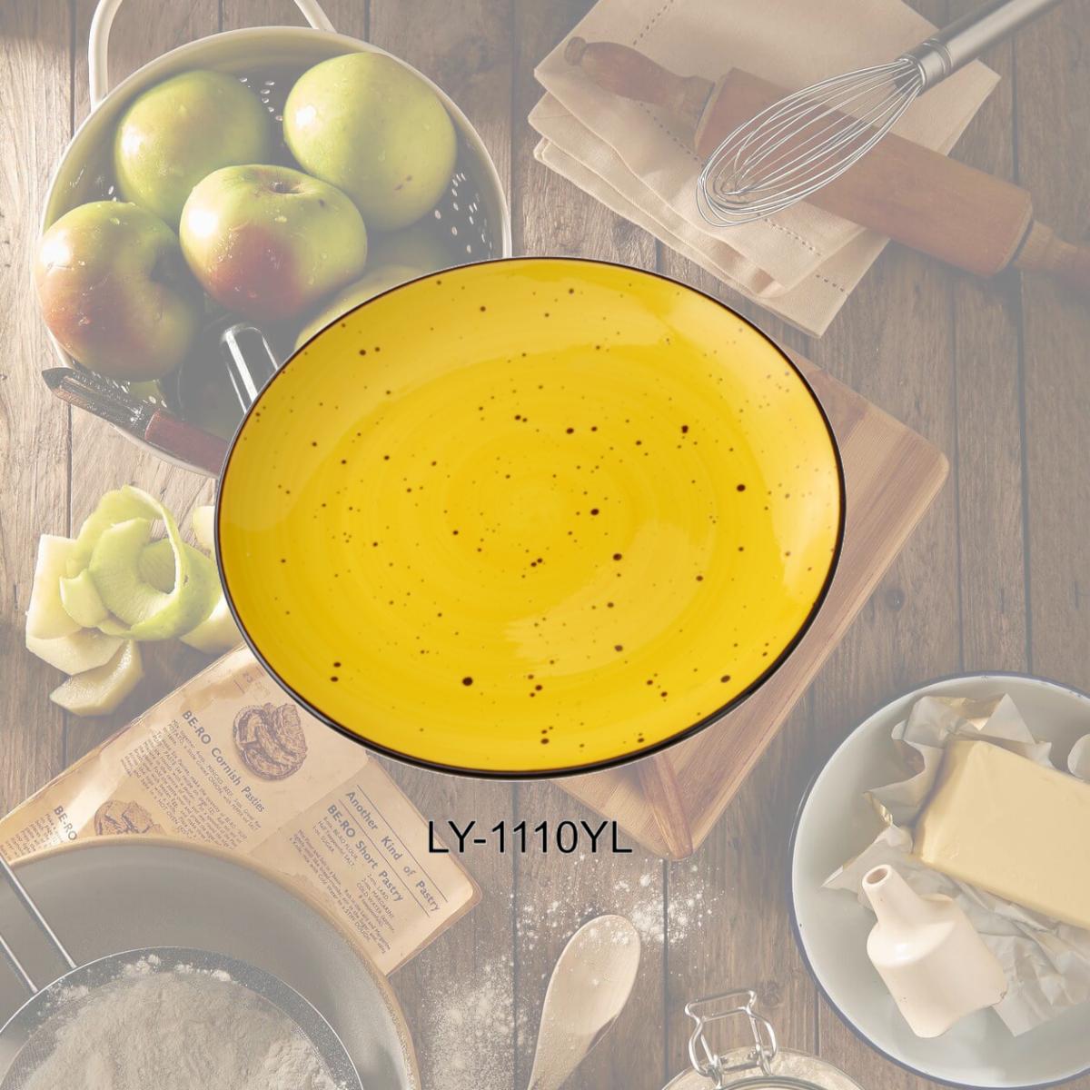 Picture of Yanco LY-1110YL Lyon 10.25 x 1 in. Coupe Plate, Yellow - Porcelain - Reactive Glaze - Pack of 12