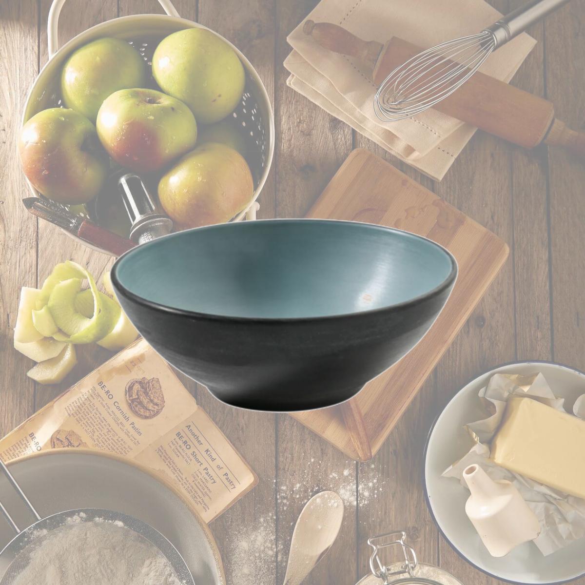 Picture of Yanco BM-405TL 15 oz Birmingham Melamine 5.75 x 2.25 in. Soup & Cereal Bowl - Gray & Teal - Pack of 48