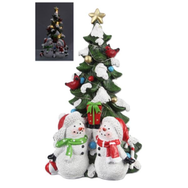 UPC 096587909720 product image for 90972 Resin Christmas Tree with Snowman & LED | upcitemdb.com