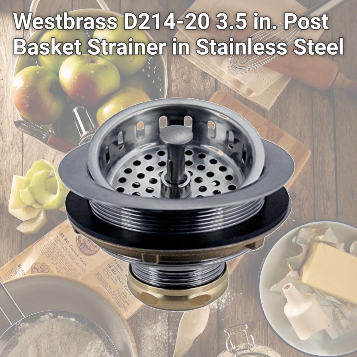 Picture of Westbrass D214-20 3.5 in. Post Basket Strainer in Stainless Steel