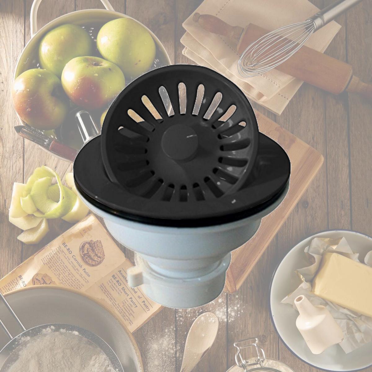 Picture of Westbrass D2143P-54 3.25 in. Push-Pull Basket Strainer in Black