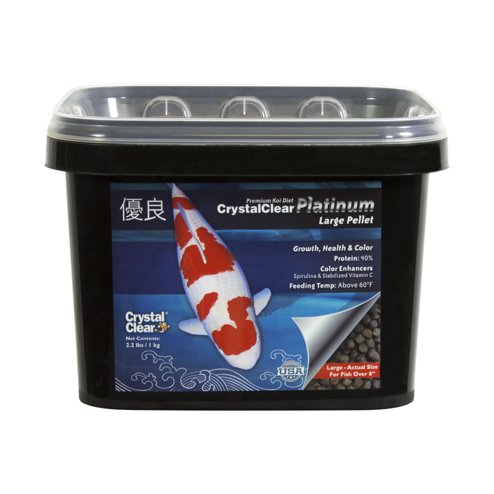 Airmax Ecosystems Amcc038-2l 2.2 Lbs Crystalclear Platinum Koi Large Pellet Bucket Fish Food
