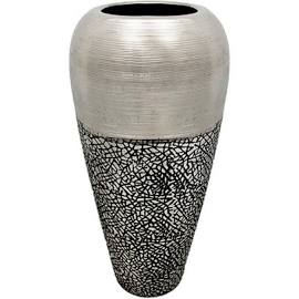 Yca6011403 14.2 In. Home Decor Ceramic Vase, Silver