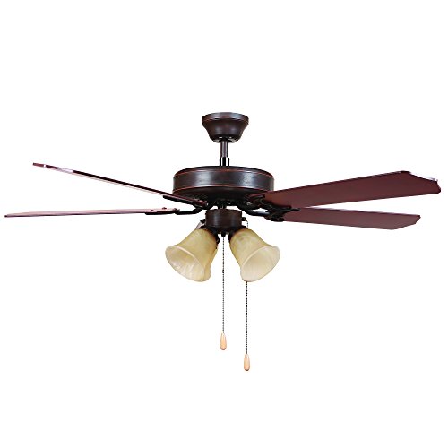 52 In. Indoor Ceiling Fan With 4 Lights - Oil Rubbed Bronze