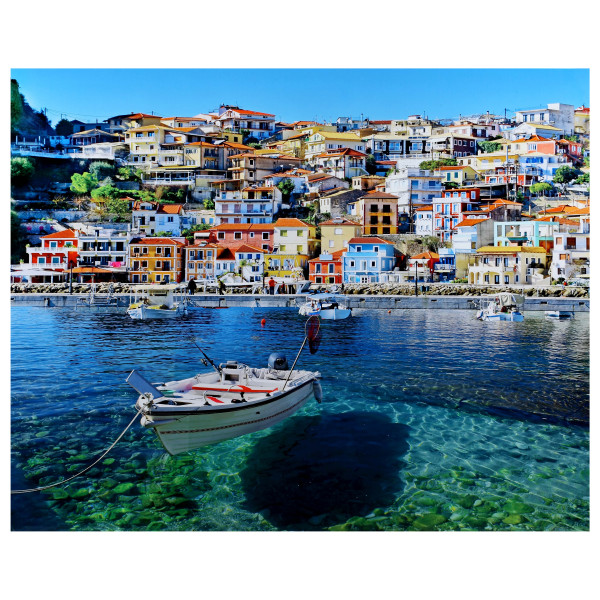 3120017 Greece Tempered Glass Art, Multicolor