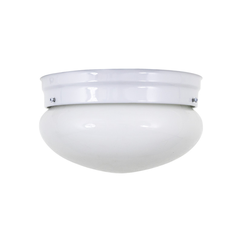 2003-6wh 9.5 In. 2 Light Flush Mount, White With White Glass