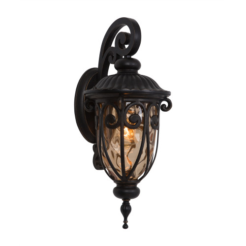 519sdiorb 7 In. 1 Light Exterior Light, Oil Rubbed Bronze With Gold Stone Glass