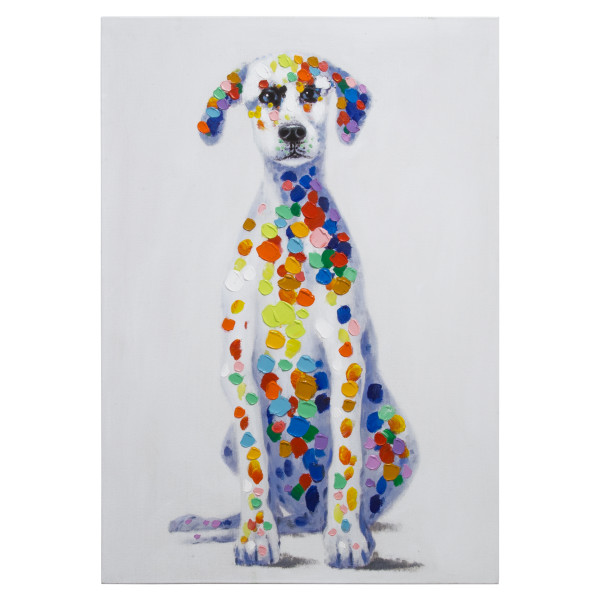 3130024 Sun Loving Doggy Hand Painted Wall Art On Canvas, Mutlicolor