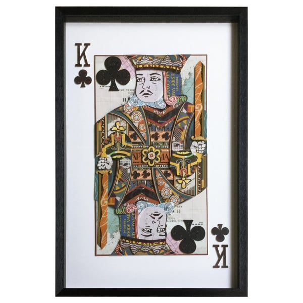 3120052 King Of Clubs Printed Pattern Picture Frame, Mutlicolor