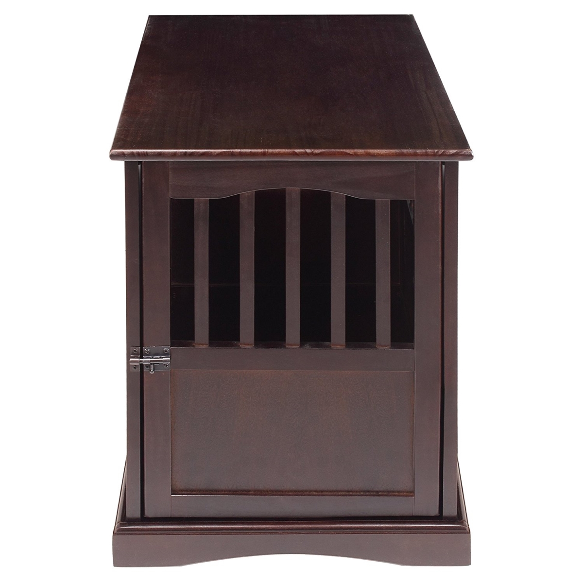 27 In. Chappy Pet Crate With Wood Slats, Espresso