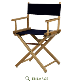 200-00-021-10 18 In. Directors Chair Natural Frame With Navy Blue Canvas