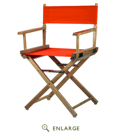 200-00-021-19 18 In. Directors Chair Natural Frame With Orange Canvas