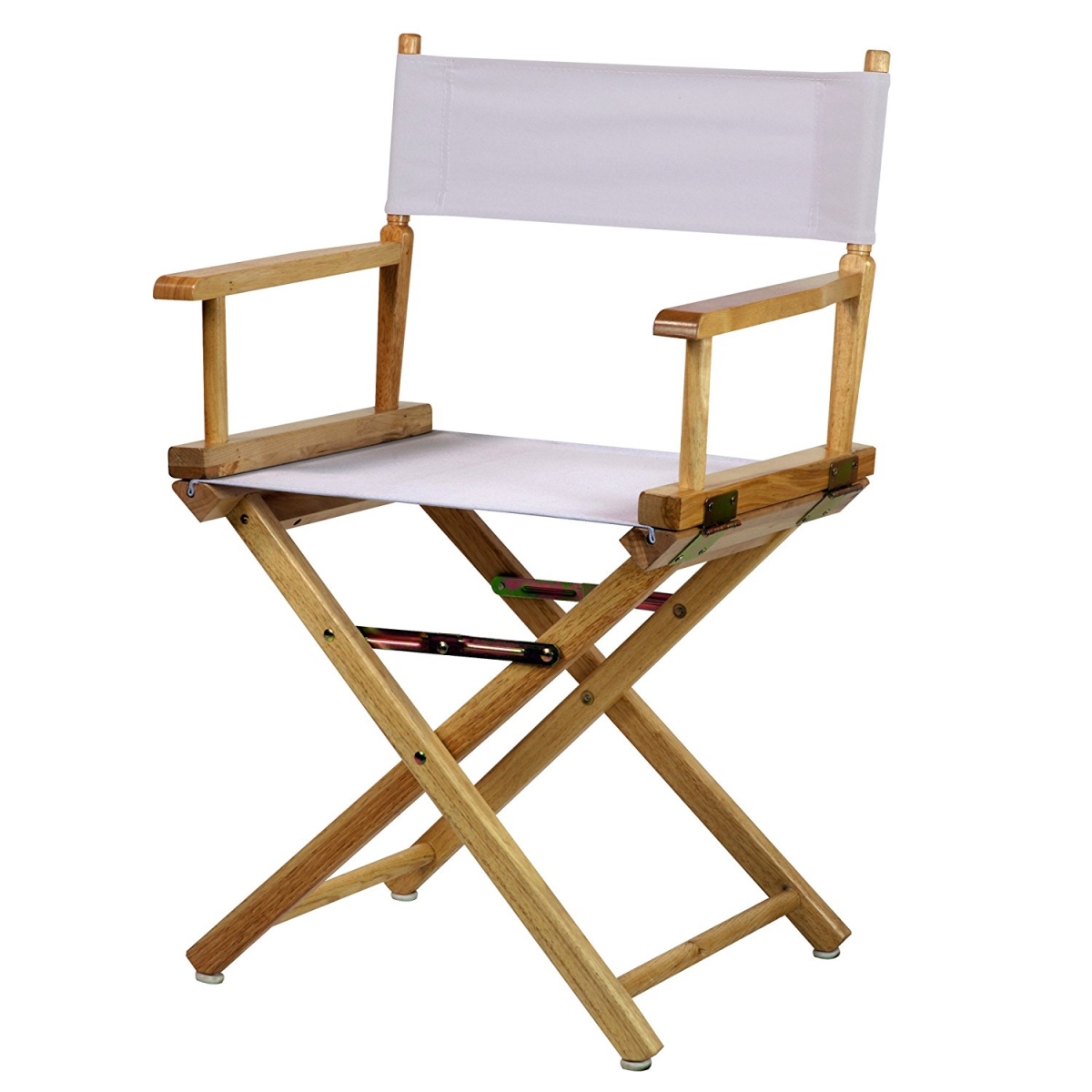 200-00-021-29 18 In. Directors Chair Natural Frame With White Canvas