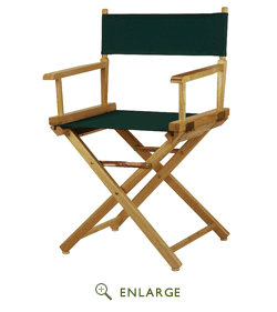200-00-021-32 18 In. Directors Chair Natural Frame With Hunter Green Canvas