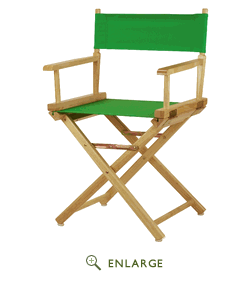 200-00-021-33 18 In. Directors Chair Natural Frame With Green Canvas